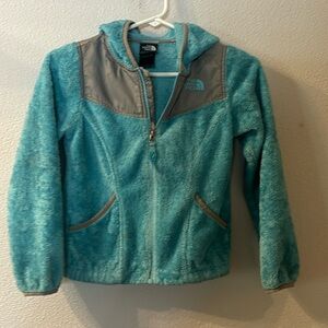 The North Face Kids Teal Fleece Jacket with Gray Accents